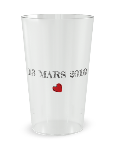 Gobelet blanc de dos - mariage anniversaire - Ecocup