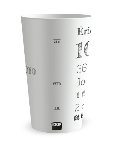 Gobelet blanc Graduation - mariage anniversaire - Ecocup