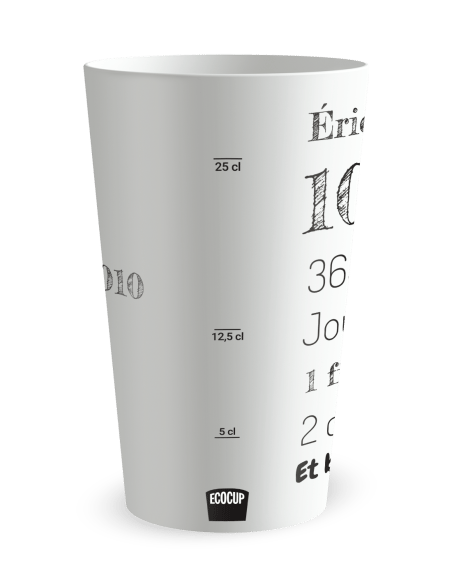 Gobelet blanc Graduation - mariage anniversaire - Ecocup