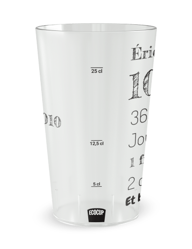Gobelet transparent Graduation - mariage anniversaire - Ecocup