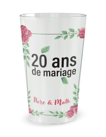 Gobelet transparent de face - mariage anniversaire union - Ecocup