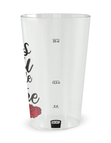 Gobelet transparent de face - mariage beau jour - Ecocup 2
