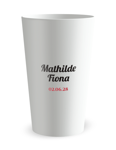 Gobelet blanc - Prénom - mariage beau jour - Ecocup