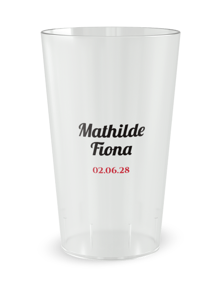Gobelet transparent - Prénom - mariage beau jour - Ecocup