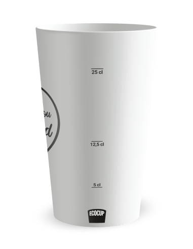 Gobelet blanc Graduation - mariage cœur rouge - Ecocup