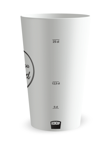 Gobelet blanc Graduation - mariage cœur rouge - Ecocup