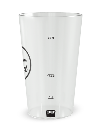 Gobelet transparent de face - mariage cœur rouge - Ecocup 2