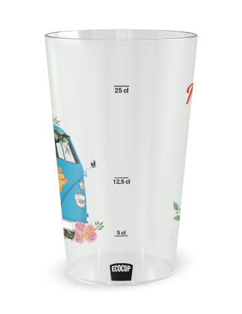 Gobelet transparent de face - Mariage Combi - Ecocup 2