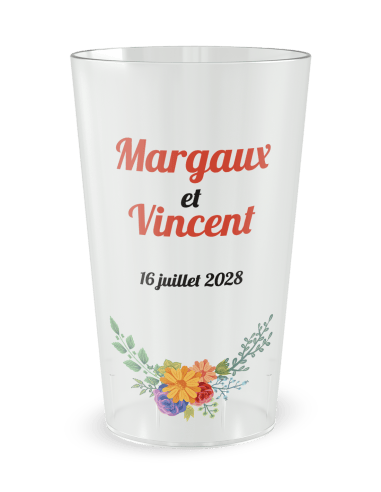Gobelet transparent - Prénom - Mariage Combi - Ecocup