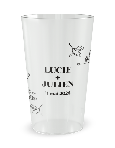 Gobelet transparent - Prénom - mariage composition - Ecocup