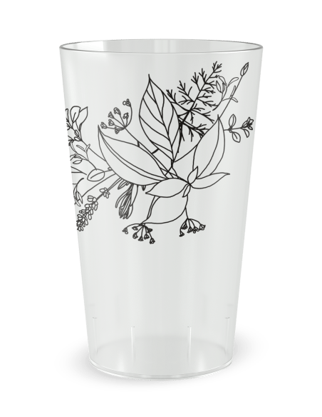 Gobelet transparent de face - mariage composition - Ecocup
