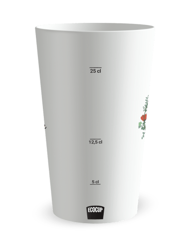 Gobelet blanc Graduation - mariage coquelicot - Ecocup