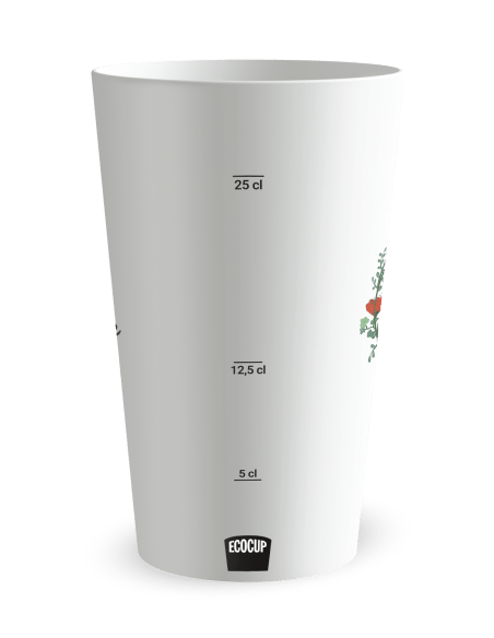 Gobelet blanc Graduation - mariage coquelicot - Ecocup