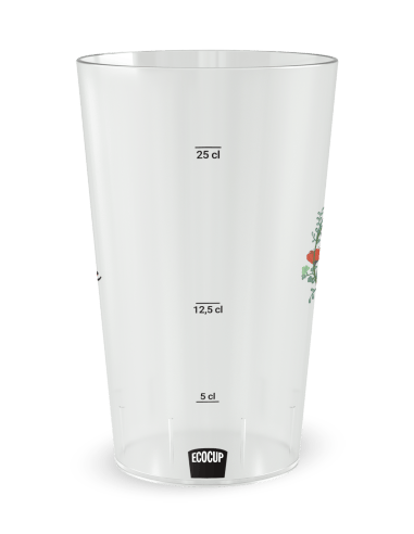 Gobelet transparent Graduation - mariage coquelicot - Ecocup