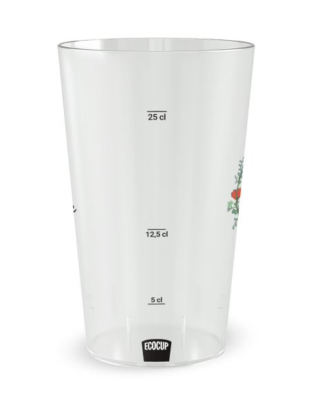 Gobelet transparent Graduation - mariage coquelicot - Ecocup