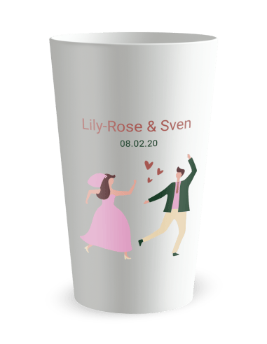 Gobelet blanc - Prénom - mariage couple de mariés - Ecocup
