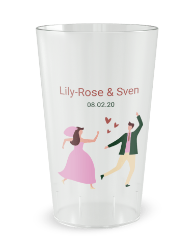 Gobelet transparent - Prénom - mariage couple de mariés - Ecocup