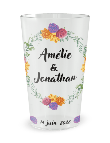 Gobelet personnalisé mariage couronne en fleur - ECO 30 | Ecocup
