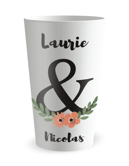 Gobelet blanc - Prénom - mariage date - Ecocup