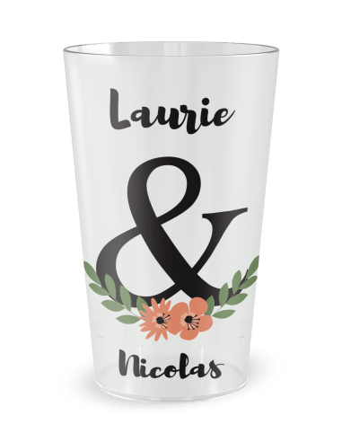 Gobelet transparent - Prénom - mariage date - Ecocup