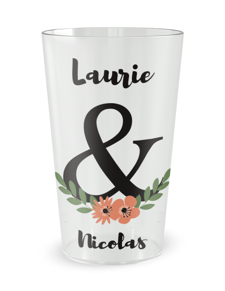 Gobelet transparent - Prénom - mariage date - Ecocup
