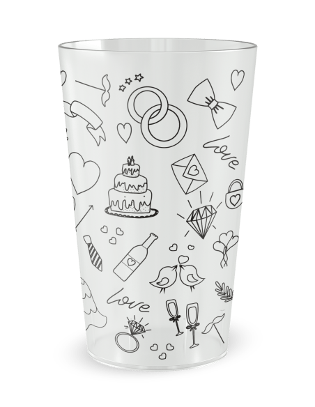 Gobelet transparent Graduation - mariage dessins à la main - Ecocup