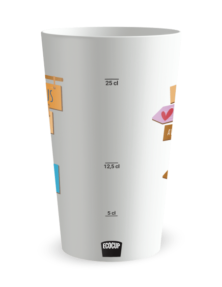 Gobelet blanc Graduation - direction mariage - Ecocup