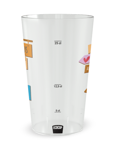 Gobelet transparent Graduation - direction mariage - Ecocup