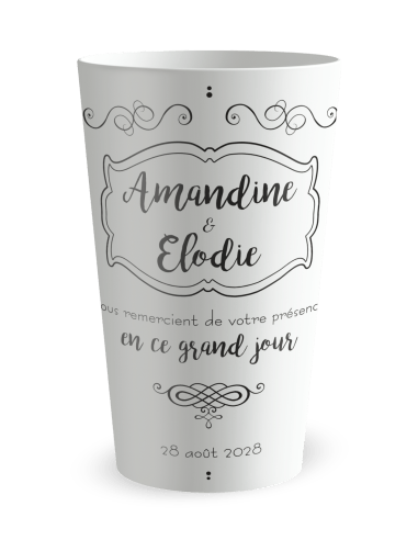 Gobelet personnalisé mariage étiquette vintage - ECO 30 | Ecocup