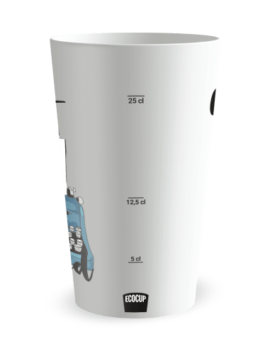 Gobelet blanc Graduation - machine à écrire - Ecocup