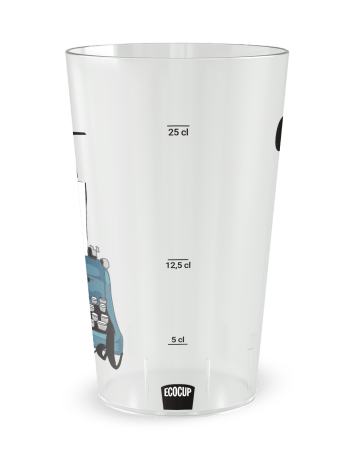 Gobelet transparent de face - machine à écrire - Ecocup 2