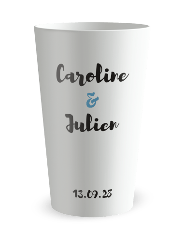 Gobelet blanc - Prénom - machine à écrire - Ecocup