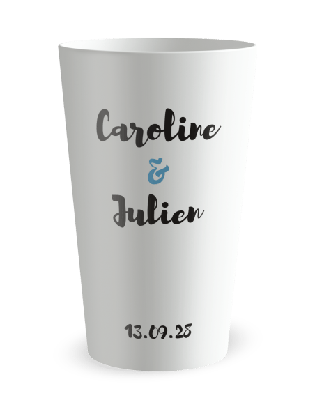 Gobelet blanc - Prénom - machine à écrire - Ecocup