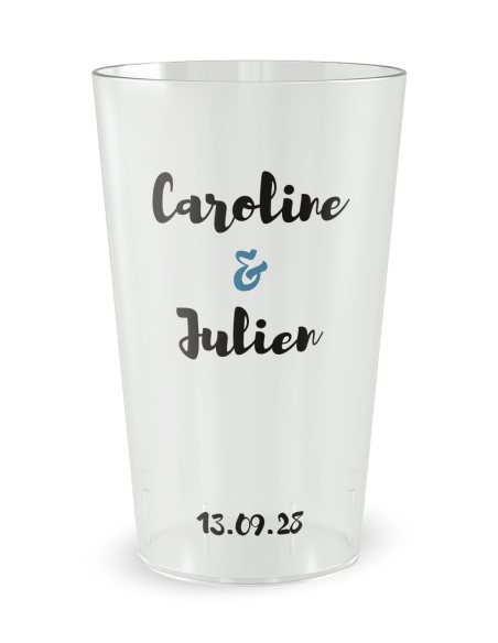 Gobelet transparent - Prénom - machine à écrire - Ecocup