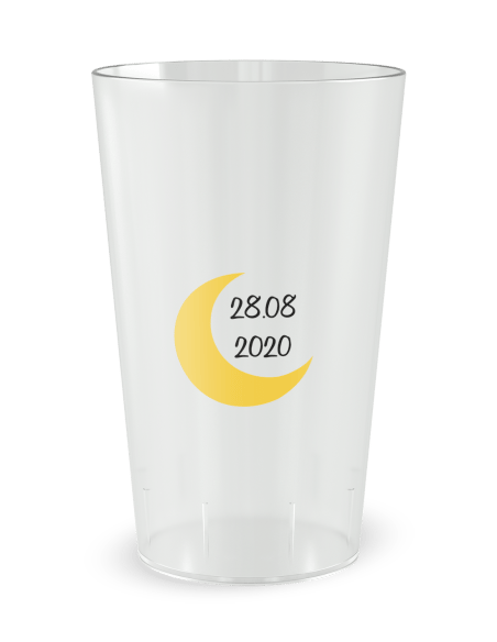 Gobelet transparent de dos - mariage marocain - Ecocup