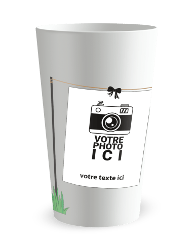 Gobelet blanc de face - mariage photo guirlande - Ecocup