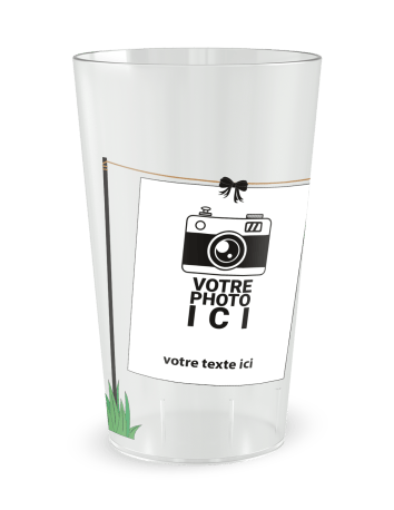Gobelet transparent de face - mariage photo guirlande - Ecocup