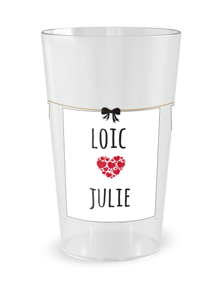 Gobelet transparent - Prénom - mariage photo guirlande - Ecocup