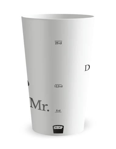 Gobelet blanc Graduation - mariage mister and mister - Ecocup