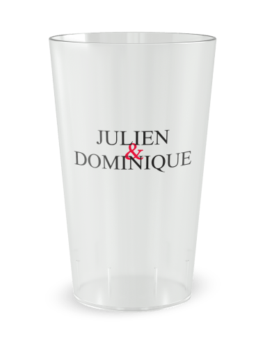 Gobelet transparent prénom - mariage mister and mister - Ecocup