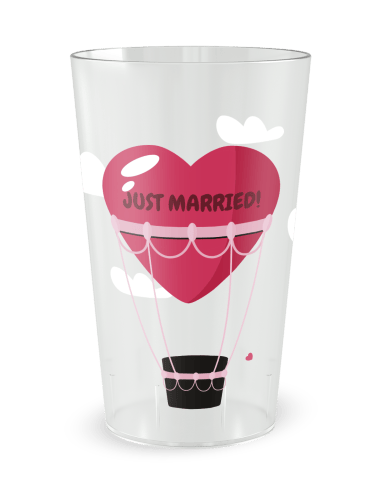 Gobelet transparent de face - mariage voyage montgolfière - Ecocup
