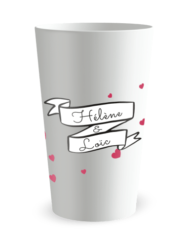 Gobelet blanc - Prénom - mariage voyage montgolfière - Ecocup