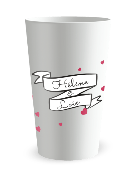 Gobelet blanc - Prénom - mariage voyage montgolfière - Ecocup