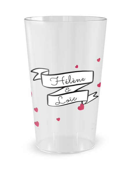 Gobelet transparent - Prénom - mariage voyage montgolfière - Ecocup