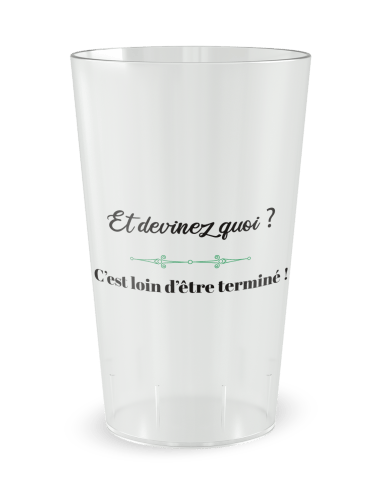 Gobelet transparent de dos - mariage noces amour - Ecocup