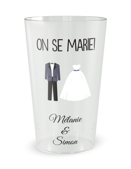 Gobelet transparent Graduation - mariage on se marie - Ecocup