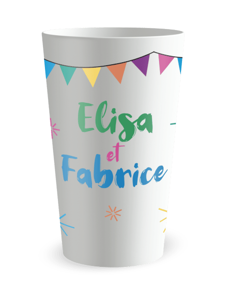 Gobelet blanc - Prénom - mariage oui festif - Ecocup