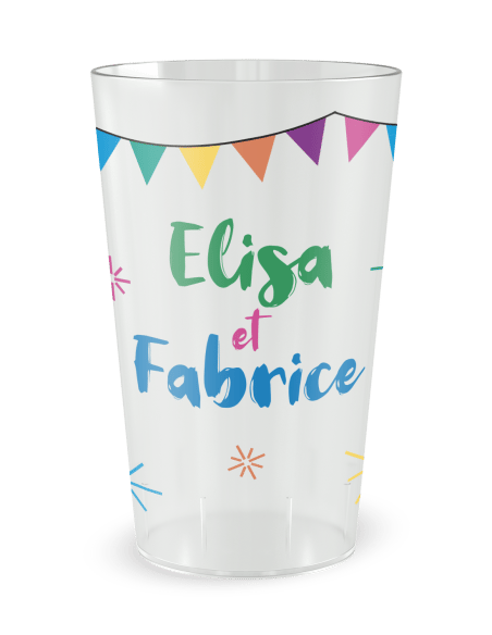 Gobelet transparent - Prénom - mariage oui festif - Ecocup