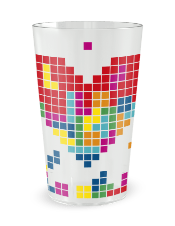 Gobelet transparent de face - mariage pixels - Ecocup