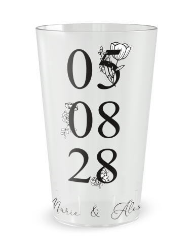 Gobelet transparent Graduation - mariage romantique chic - Ecocup
